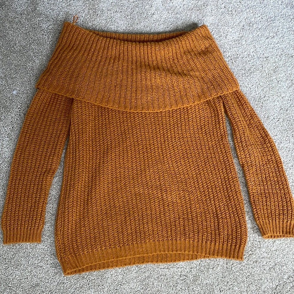 Off shoulder slouchy sweater